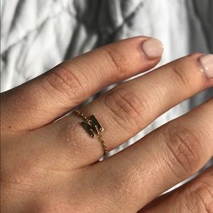 Kelly Bello Mini Letter Chain Ring (M)